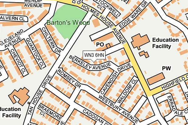 WN3 6HN map - OS OpenMap – Local (Ordnance Survey)