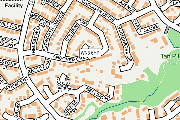 WN3 6HP map - OS OpenMap – Local (Ordnance Survey)