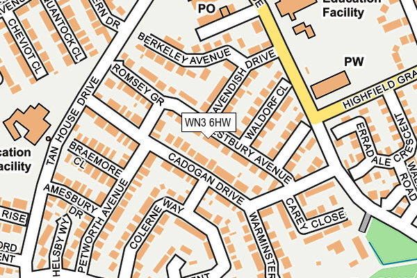 WN3 6HW map - OS OpenMap – Local (Ordnance Survey)