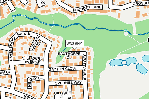 WN3 6HY map - OS OpenMap – Local (Ordnance Survey)