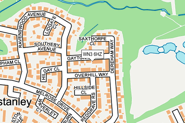 WN3 6HZ map - OS OpenMap – Local (Ordnance Survey)