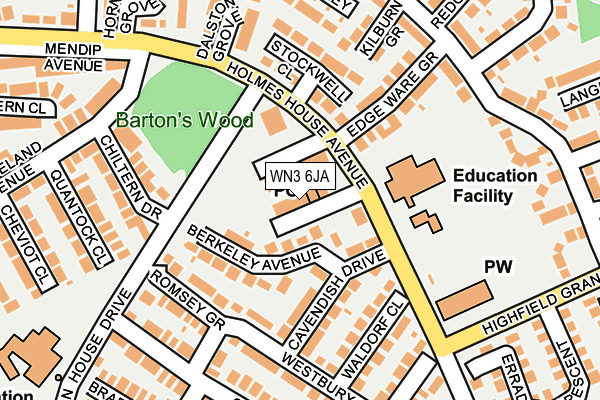 WN3 6JA map - OS OpenMap – Local (Ordnance Survey)