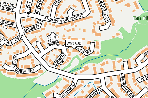 WN3 6JB map - OS OpenMap – Local (Ordnance Survey)