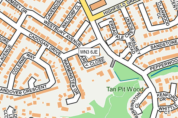 WN3 6JE map - OS OpenMap – Local (Ordnance Survey)