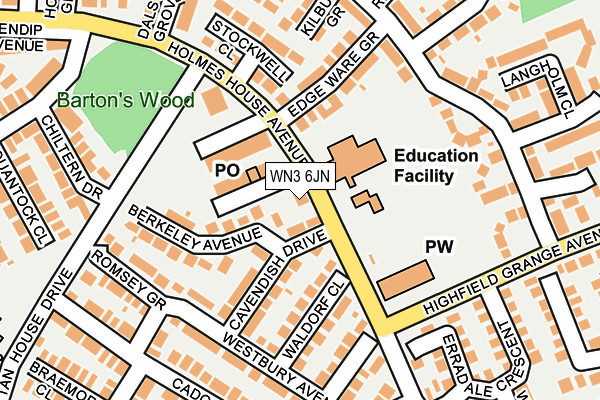 WN3 6JN map - OS OpenMap – Local (Ordnance Survey)