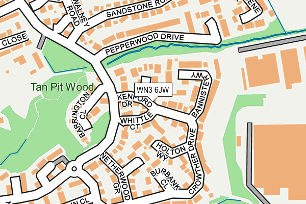WN3 6JW map - OS OpenMap – Local (Ordnance Survey)