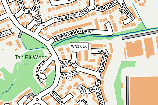 WN3 6JX map - OS OpenMap – Local (Ordnance Survey)