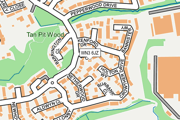 WN3 6JZ map - OS OpenMap – Local (Ordnance Survey)