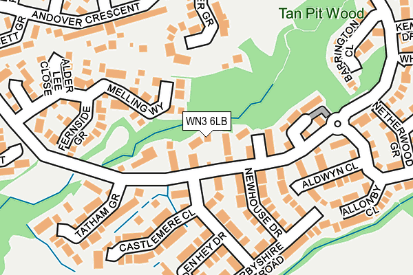 WN3 6LB map - OS OpenMap – Local (Ordnance Survey)