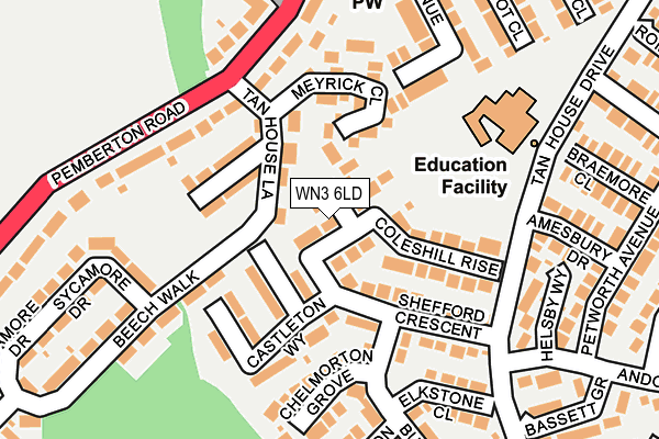 WN3 6LD map - OS OpenMap – Local (Ordnance Survey)