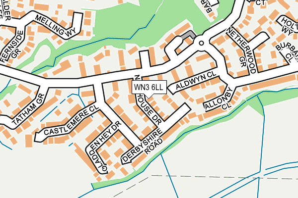 WN3 6LL map - OS OpenMap – Local (Ordnance Survey)