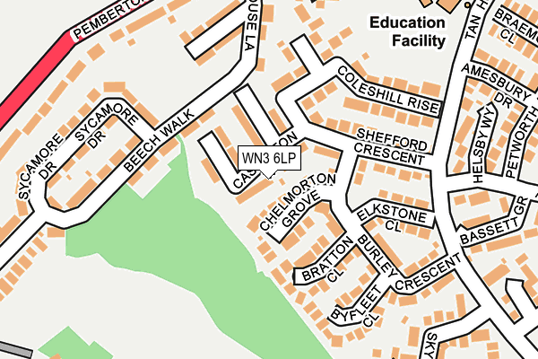 WN3 6LP map - OS OpenMap – Local (Ordnance Survey)