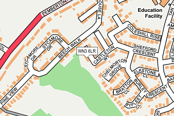 WN3 6LR map - OS OpenMap – Local (Ordnance Survey)