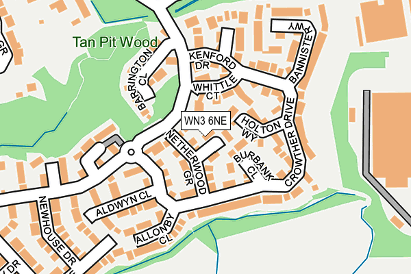 WN3 6NE map - OS OpenMap – Local (Ordnance Survey)