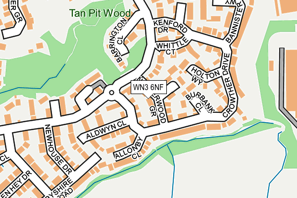 WN3 6NF map - OS OpenMap – Local (Ordnance Survey)