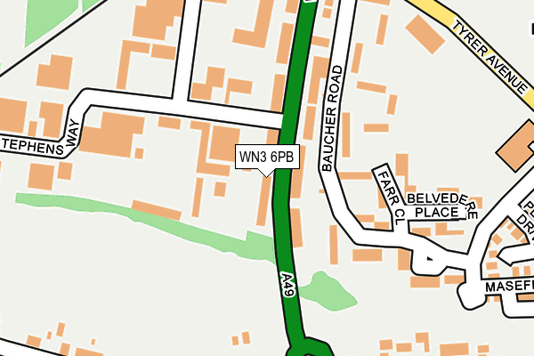 WN3 6PB map - OS OpenMap – Local (Ordnance Survey)