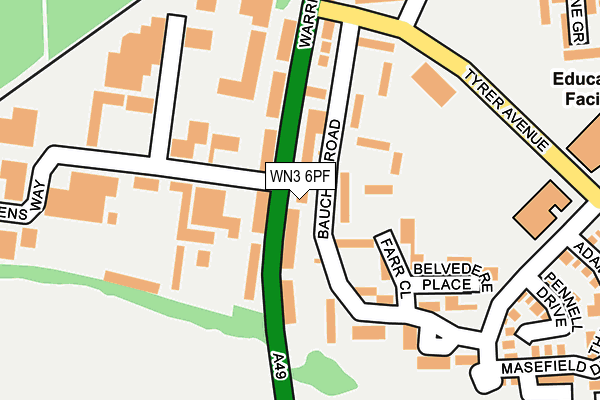 WN3 6PF map - OS OpenMap – Local (Ordnance Survey)