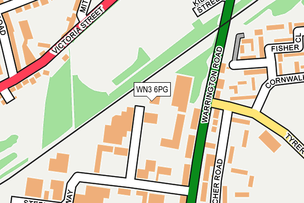 WN3 6PG map - OS OpenMap – Local (Ordnance Survey)