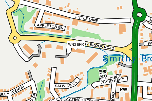 WN3 6PR map - OS OpenMap – Local (Ordnance Survey)