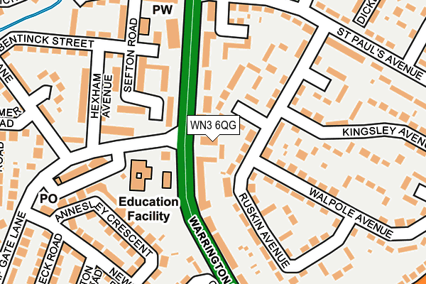 WN3 6QG map - OS OpenMap – Local (Ordnance Survey)