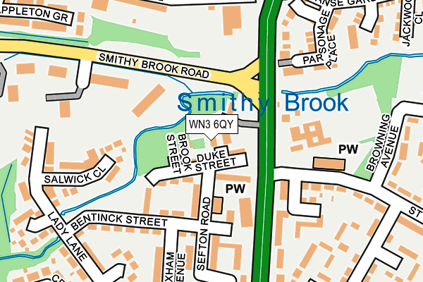 WN3 6QY map - OS OpenMap – Local (Ordnance Survey)