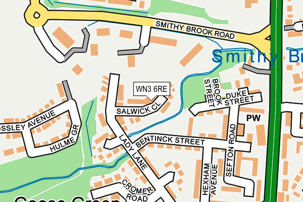 WN3 6RE map - OS OpenMap – Local (Ordnance Survey)