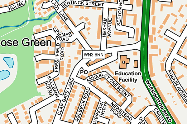 WN3 6RN map - OS OpenMap – Local (Ordnance Survey)