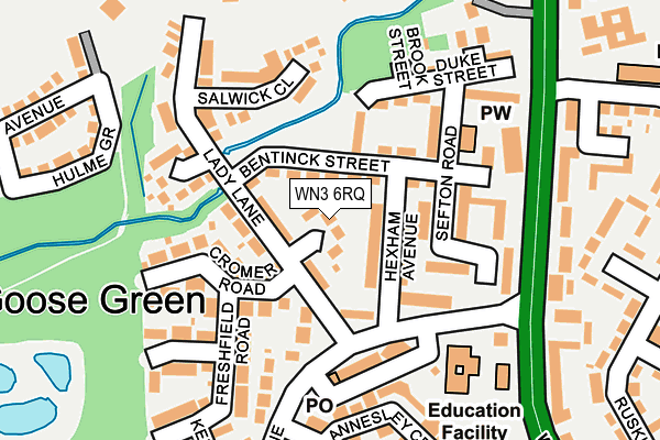 WN3 6RQ map - OS OpenMap – Local (Ordnance Survey)