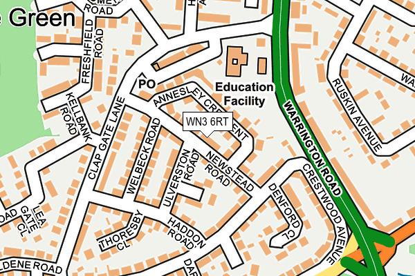 WN3 6RT map - OS OpenMap – Local (Ordnance Survey)