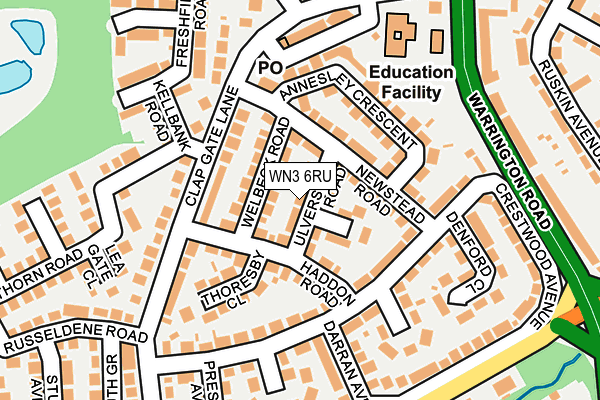 WN3 6RU map - OS OpenMap – Local (Ordnance Survey)