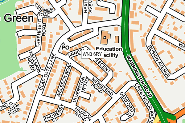 WN3 6RY map - OS OpenMap – Local (Ordnance Survey)