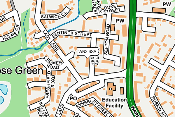 WN3 6SA map - OS OpenMap – Local (Ordnance Survey)