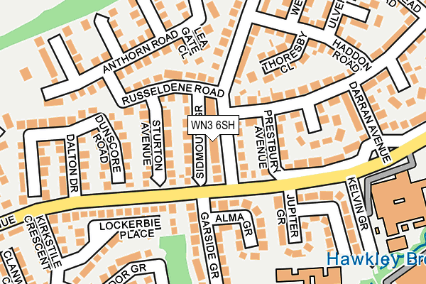 WN3 6SH map - OS OpenMap – Local (Ordnance Survey)