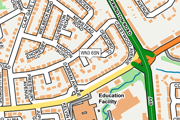WN3 6SN map - OS OpenMap – Local (Ordnance Survey)