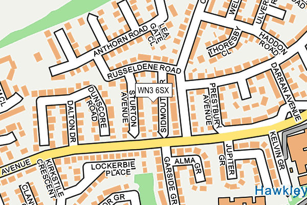 WN3 6SX map - OS OpenMap – Local (Ordnance Survey)