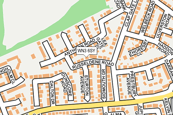 WN3 6SY map - OS OpenMap – Local (Ordnance Survey)