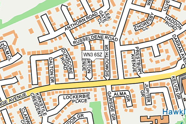 WN3 6SZ map - OS OpenMap – Local (Ordnance Survey)