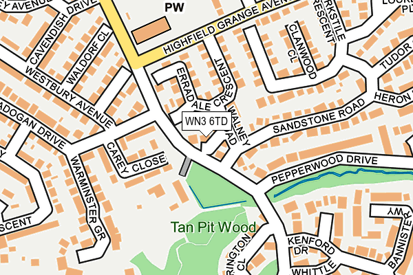 WN3 6TD map - OS OpenMap – Local (Ordnance Survey)