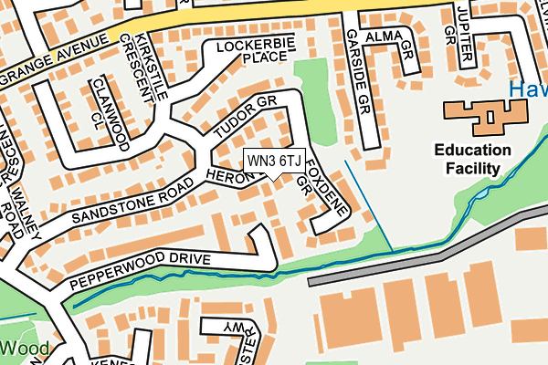 WN3 6TJ map - OS OpenMap – Local (Ordnance Survey)