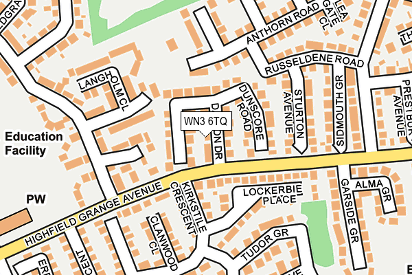 WN3 6TQ map - OS OpenMap – Local (Ordnance Survey)