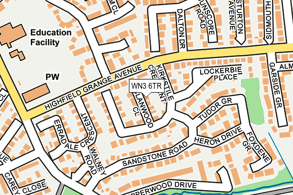 WN3 6TR map - OS OpenMap – Local (Ordnance Survey)