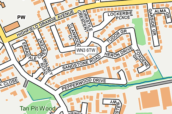 WN3 6TW map - OS OpenMap – Local (Ordnance Survey)