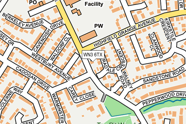 WN3 6TX map - OS OpenMap – Local (Ordnance Survey)