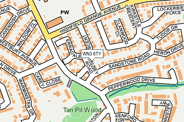 WN3 6TY map - OS OpenMap – Local (Ordnance Survey)