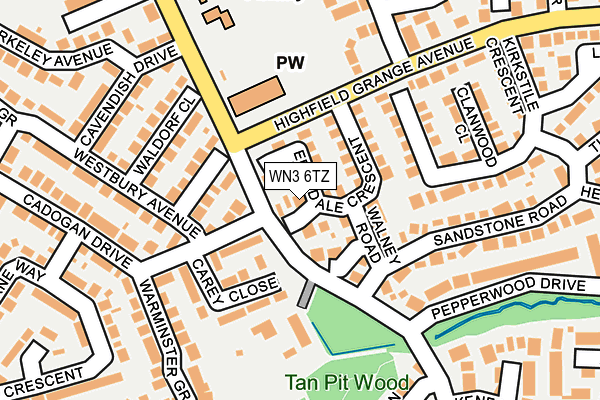 WN3 6TZ map - OS OpenMap – Local (Ordnance Survey)