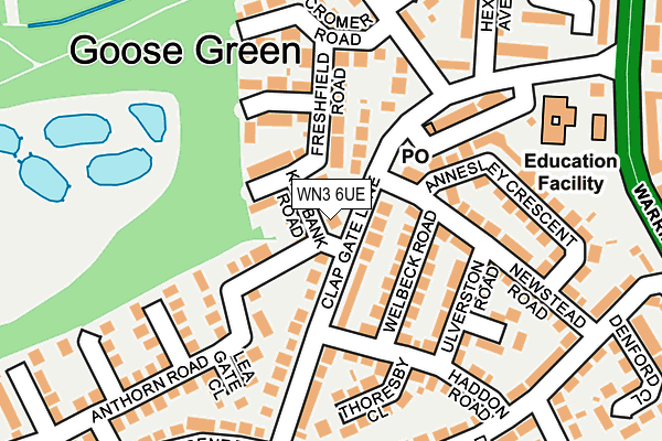 WN3 6UE map - OS OpenMap – Local (Ordnance Survey)