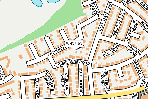 WN3 6UG map - OS OpenMap – Local (Ordnance Survey)