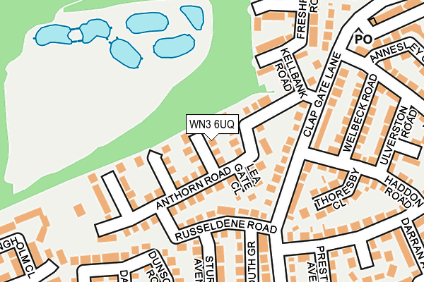 WN3 6UQ map - OS OpenMap – Local (Ordnance Survey)