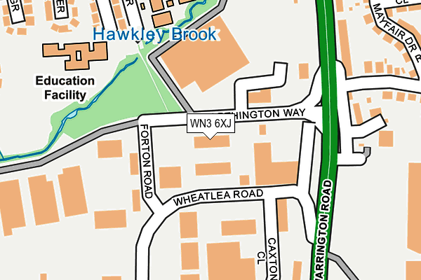 WN3 6XJ map - OS OpenMap – Local (Ordnance Survey)