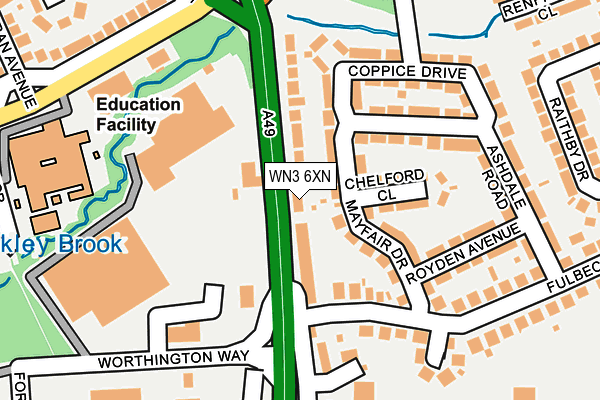 WN3 6XN map - OS OpenMap – Local (Ordnance Survey)